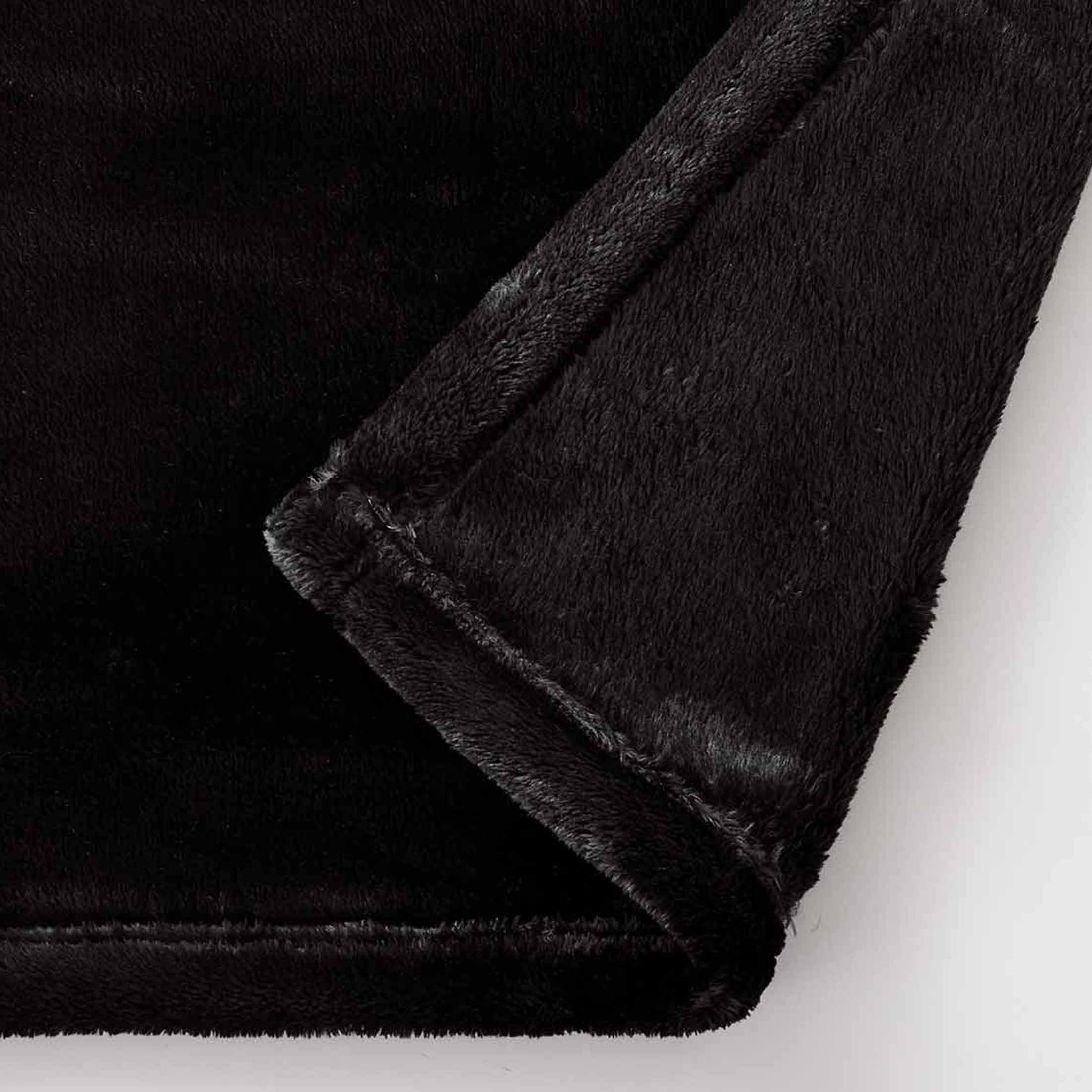 Better Homes & Gardens Luxury Velvet Plush Blanket, Black, Full/Queen, Adult/Teen