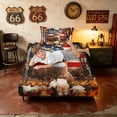 thumbnail image 5 of Manfei Rustic Wild Deer Twin Sheets, American Flag Bedding, Red White Brown, Black Reversible 3-Piece (1 Flat Sheet, 1 Fitted Sheet and 1 Pillowcase), 5 of 6