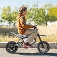 thumbnail image 6 of Track Seven 24V Electric Dirt Bike, 250W Ride on Motorcycle with Twist Grip Throttle, Hand-Operated Dual Brakes, Speed Up to 10 MPH, for Age 8-12, White, 6 of 10