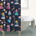 thumbnail image 4 of Dark Blue Little Princess Pattern Shower Curtain 36"x72" ,Bathroom Decorative Shower Curtains Set with 12 Hooks,Modern Waterproof Washable Shower Curtain, 4 of 6