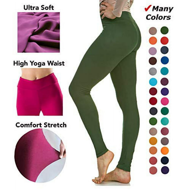 LMB Lush Moda Leggings for Women with Comfortable Yoga Waistband