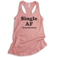 thumbnail image 1 of Single AF #Heartbreaker Tank Top, Ladies Racerback Tank Top, Single Tank, Breakup Tank, Divorce Tank, Desert Pink, XX-Large, 1 of 3