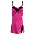 thumbnail image 3 of LilyLLL Womens Babydoll Lingerie Strappy Cami Dress Satin Silk Pajamas Nightdress, 3 of 5