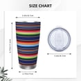 thumbnail image 4 of Lsque Blanket stripes Pattern 20oz Car Cup with Lid and Straw, Insulated Coffee Cup with Straw Topper, Spill Proof Travel Coffee Mug, Stainless Steel Tumble-Without Straw, 4 of 8