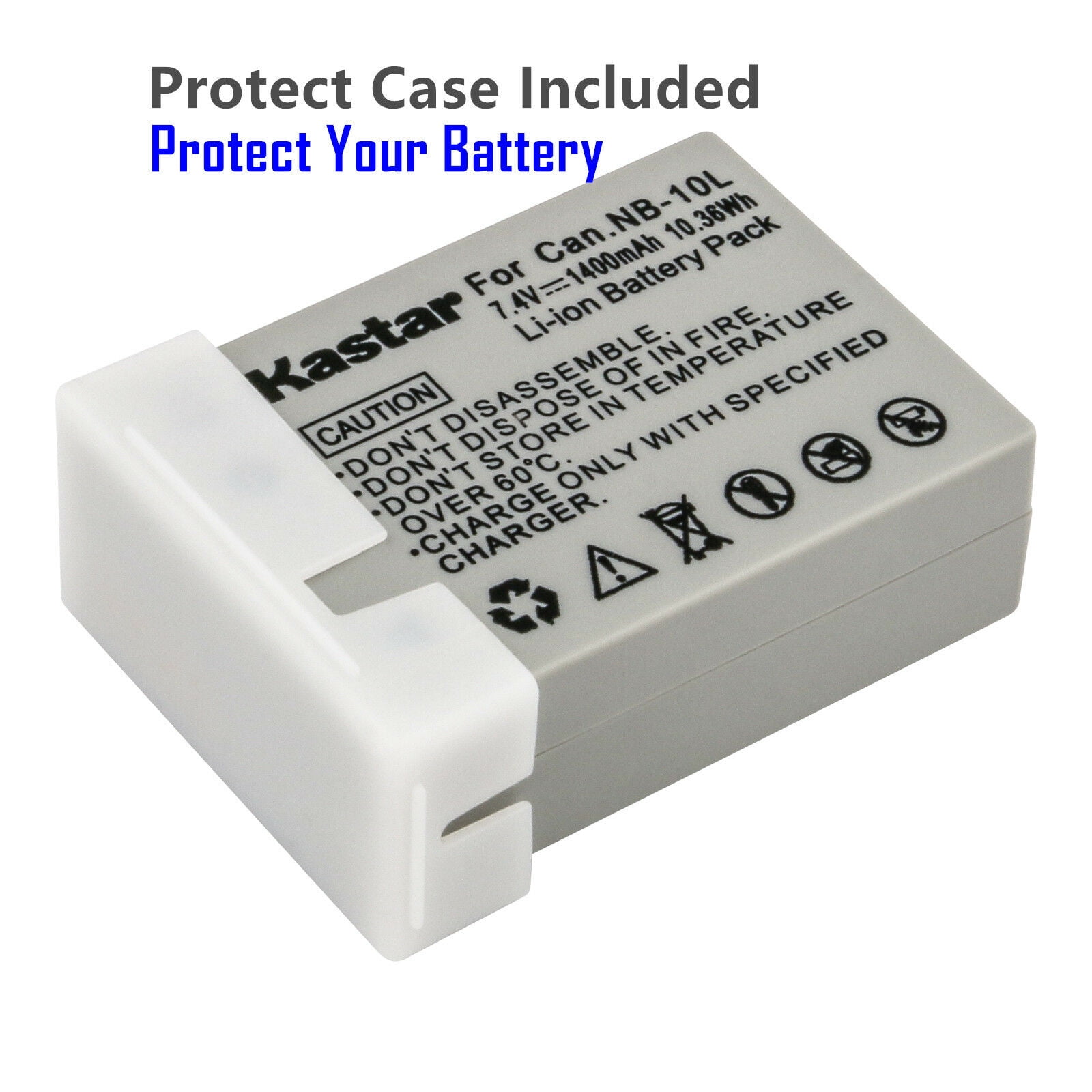 Kastar 3-Pack Battery and AC Wall Charger Replacement for Canon NB-10L NB10L, NB-10LH NB10LH Battery, Canon CB-2LC Charger, Canon PowerShot SX40 HS, PowerShot SX50 HS, PowerShot SX60 HS Cameras