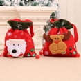 thumbnail image 2 of Bewildely Bolsas con cordón de Navidad de dibujos animados, regalos, bocadillos de caramelo, Navidad 3D, Papá Noel, muñeco de nieve, alce, Kits de decoración para fiestas Alce, 2 of 6