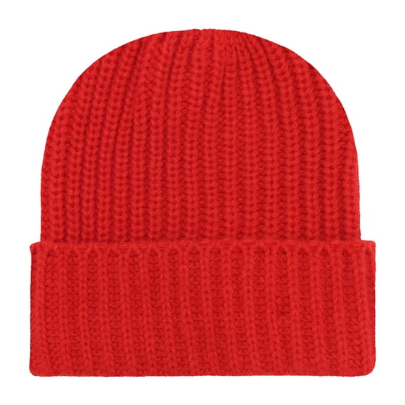 Qwertyu Men Women Knit Skully Beanie Hat Ski Cap Cuff Slouchy Plain Solid Warm Winter Red