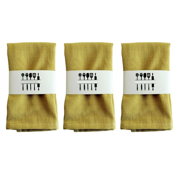 3 servilletas de tela para mesa, mantel individual para restaurante o boda. Amarillo