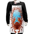 thumbnail image 1 of Seashells Kids Apron, Crab Spiral Seashells and Red Coral Frame Aquarium Claws Nature, Boys Girls Apron Bib with Adjustable Ties for Cooking Baking Painting, Dark Orange Burgundy, by Ambesonne, 1 of 2