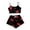 Black, variant on HNMKIU 2024 Women's Printed Pajama Set Soft Sleepwear Two Piece Outfit for Comfortable Nights Black,M