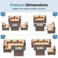 thumbnail image 6 of ELPOSUN Patio Furniture Set, Outdoor Patio Furniture Wicker Sectional Furniture Couch Set,5 Pieces Outdoor Sectional Sofa with Fire Pit Table, Outdoor Patio Set for Porch Furniture (Beige), 6 of 7