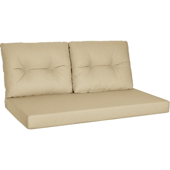 Themis Outdoor Loveseat Cushions, 48x24 Patio Furniture Cushions, Beige | Outdoor Cushions for Patio Furniture, Waterproof & Fade Resistant Olefin Anti-Slip Deep Seat Cushion for Couch Bench