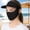 Black, variant on Women's UPF 50+ Open Top Full Face Sun Mask – Breathable Mesh Cooling Face Shield for Hiking Running, Ponytail Friendly Wrap Around UV Protection Cover for Women Men Light Ashy,One Size