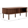thumbnail image 3 of SAFAVIEH Tealla Modern 2 Door Wood Coffee Table, Walnut/Gold, 3 of 12