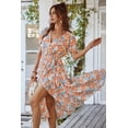 thumbnail image 3 of Vestido Maxi Amarillo Floral PRETTYGARDEN de Drapeado con Cuello en V Talla XXL, 3 of 6