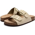 thumbnail image 4 of GETAC CHANCLAS MUJER, SANDALIAS HOMBRE con Plantilla de corcho Suela Antiderrapante EVA PANTUNFLAS Unisex, Broche hebilla con Correas ajustables Cómodas estilo casuales playa.,Beige, 4 of 13