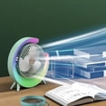 thumbnail image 1 of Ventilador Portátil USB Recargable, Ventilador LED 7 Colores, Ventilador Eléctrico Ajustable A 180°, Ventiladores Camping, Mini Ventilador Escritorio 3 Velocidades, Color Azul, 1 of 5