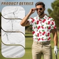 thumbnail image 4 of KUIFORTI Funny Cherry Print Matching Couple Golf Shirts, His and Hers Quarter Zip Quick Dry Lapel Sport Outfits, Mr and Mrs Gifts for Golf Tennis Summer Casual Wear, 4 of 5
