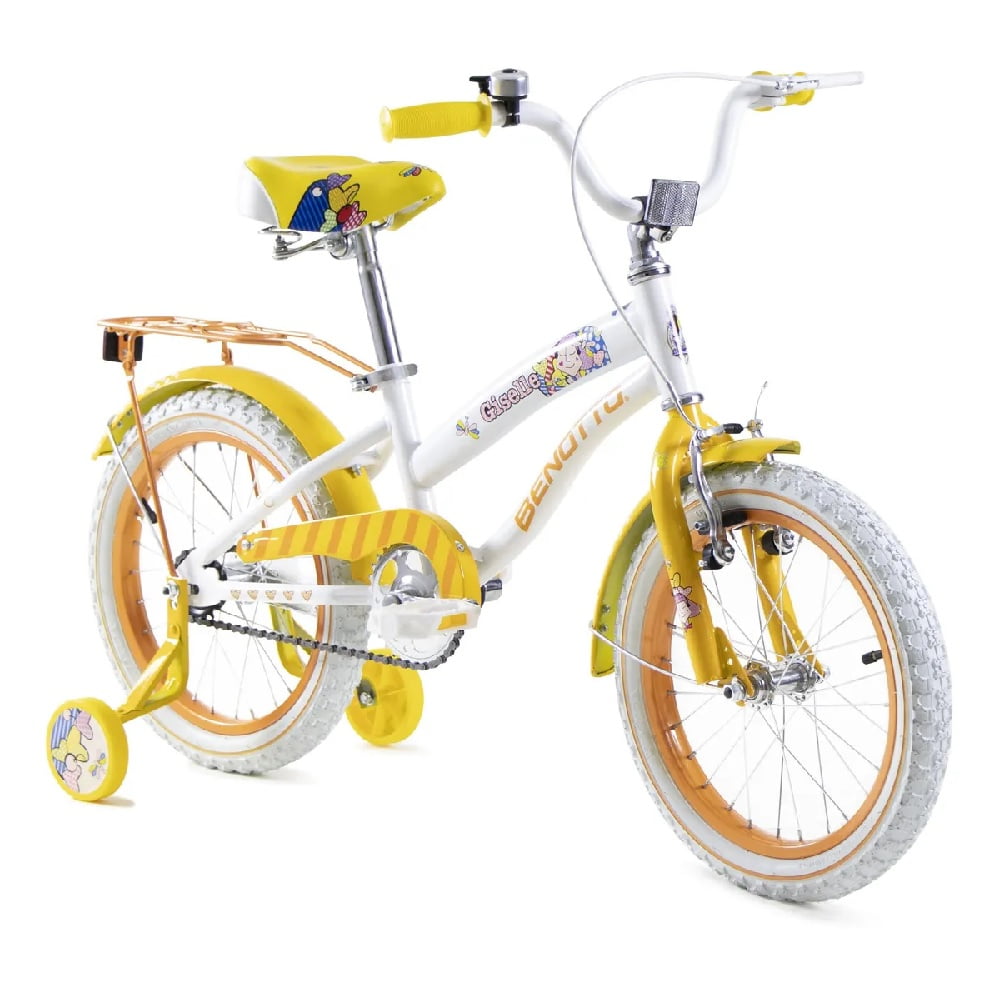 Bicicleta de Acero Benotto Giselle R16 1V Amarillo Niña Bodega