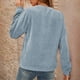 thumbnail image 5 of Camisetas Sentuca para mujer, cuello redondo, manga larga, informales, azul cielo, tallas XL, 5 of 5