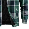 thumbnail image 6 of UVEASISHA Mens Flannel Shirt Jacket with Quilted Lined Long Sleeve Plaid Shacket Button Down Casual Winter Coats Thick Warm Outerwear with Pockets Green XL, 6 of 7