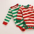 thumbnail image 6 of GYRATEDREAM Infant Girls Boys Long Sleeve Christmas Outfits Toddler Cotton Stripe Romper Pants 2Pc Unisex Baby Fall Winter Set for 6-24 Months, 6 of 6