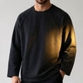 thumbnail image 4 of XRoczxe Men's Crewneck Sweatshirt with Raglan Sleeves, Soft Cotton Blend Pullover Top for Casual Daily Wear, Lightweight Long Sleeve Shirt in Solid Colors for Fall and Winter Layering, 4 of 5