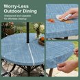 thumbnail image 5 of Round Outdoor Tablecloth with Umbrella Hole and Zipper, Sky Blue Tablecloth with Elastic Waterproof, Farmhouse Vintage Blue Solid Color Modern Patio Table Covers for 31" - 35" Picnic Pool Tables, 5 of 9