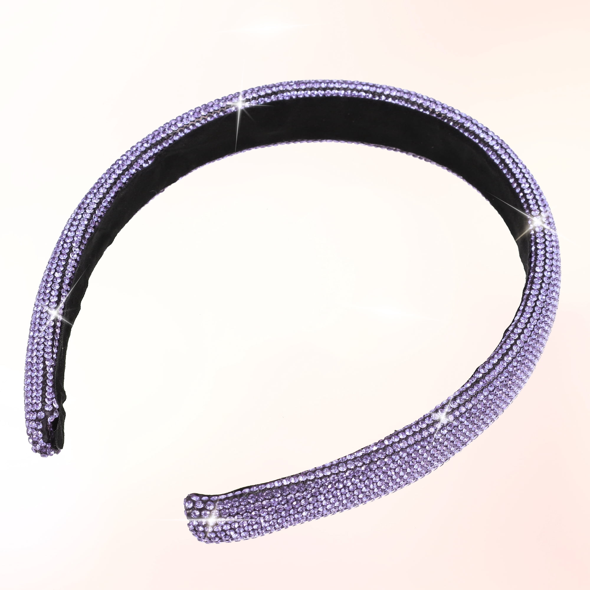 Unique Bargains Simplicity Rhinestone Wide-brimmed Headband Purple