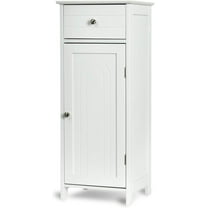 XgoodX Floor Storage Cabinet, Multifunctional Bathroom Storage Cabinet with 2 Adjustable Shelves, Ideal for Bathroom, Living Room, 14 x 12 x 34.5 inches (White)