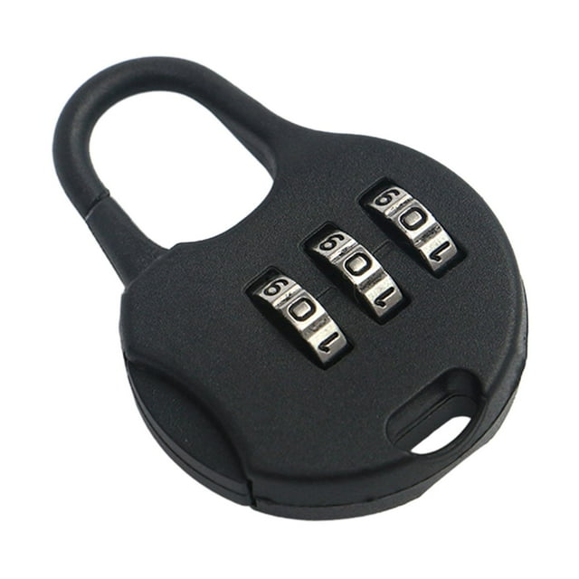 Candado con combinación de 3 dígitos, candado ligero para equipaje, maleta resistente Negro