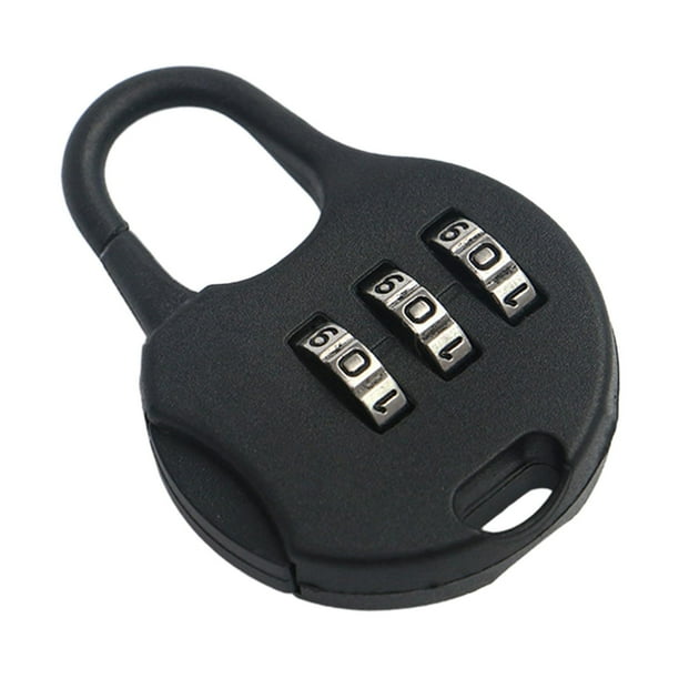 Candado de combinación para maleta de viaje Premium con códigos de 3 dígitos multiusos Negro