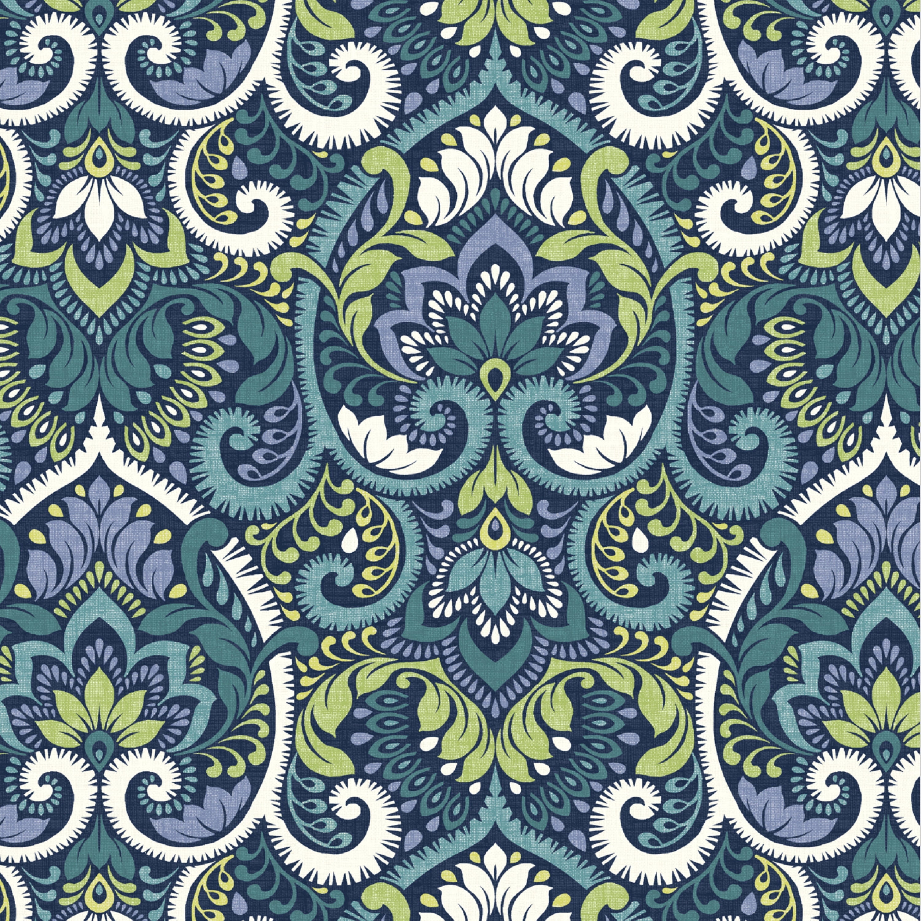 Arden Selections Outdoor Cushion Pillow Back 17 x 23, Sapphire Aurora Blue Damask