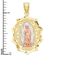 thumbnail image 3 of Golden Fire Solid 10k Tri Color Gold Our Lady of Guadalupe Pendant Necklace - Catholic Jewelry Gifts for Women, 3 of 5