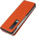 thumbnail image 4 of Galaxy Fold 5G Genuine Cowhide Leather Wallet Case,Flip Folio Magnetic Buckle Closure,Card Slots Holder,Cash Pockets Cover Case with Kickstand Cases for Samsung Galaxy Fold,Orange, 4 of 15