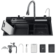 thumbnail image 2 of 31.5 inch Kitchen Sink Single Bowl Stainless Steel Sink Workstation Matte Gray, 2 of 32