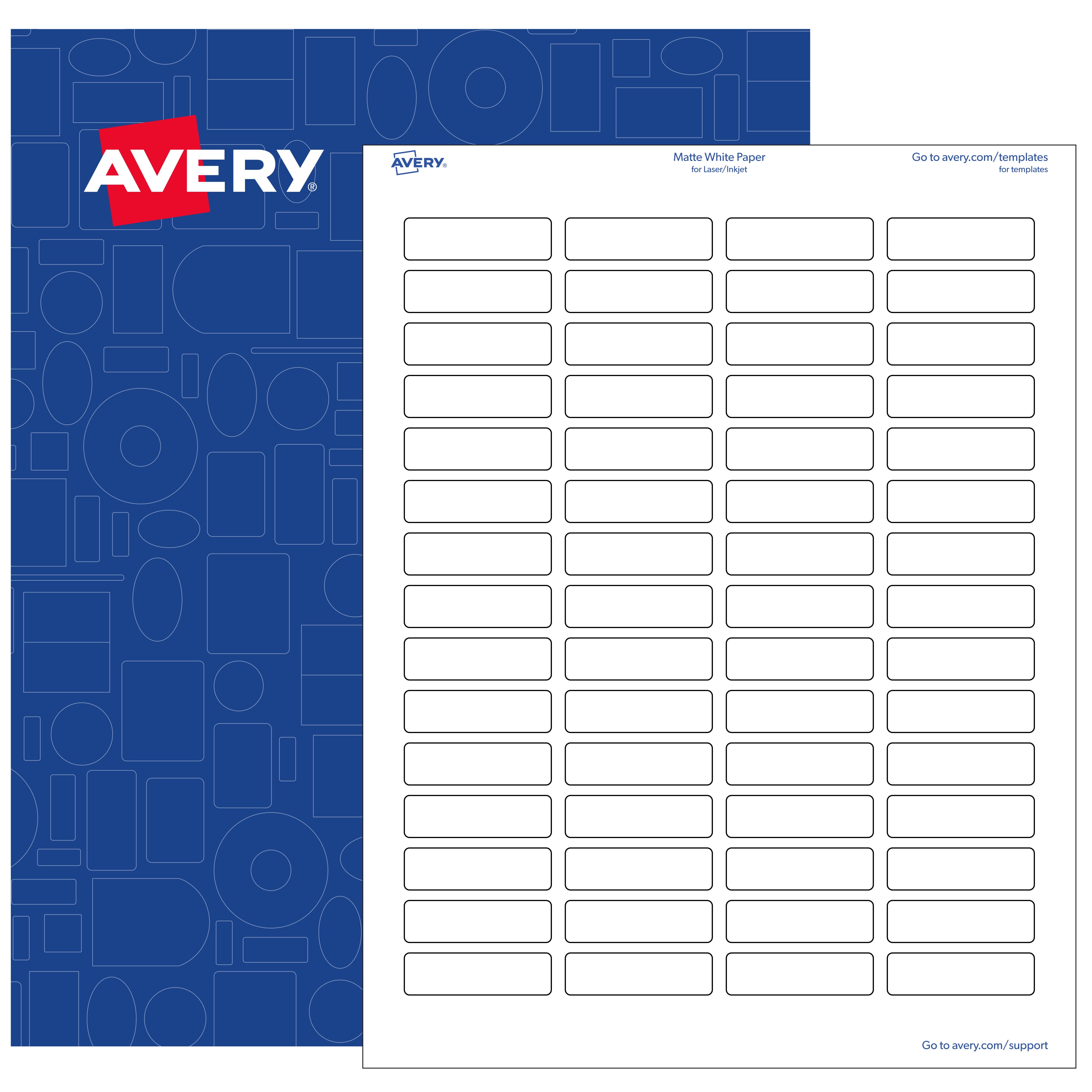Avery Rectangle Labels 0 5 X 1 75 White Matte 6 000 Printable 