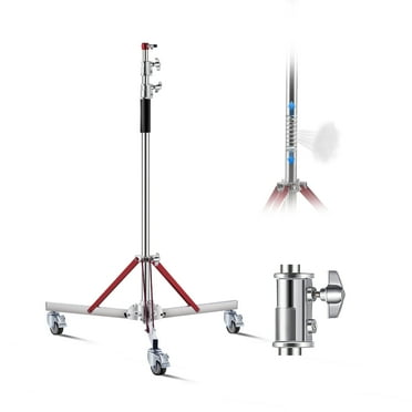 VEVOR Heavy Duty Light Stand with Casters, Max Height 10.5 ft/320 cm, Adjustable Tripod Stand with Stainless Steel, Photography Wheeled Base Stand, for Studio Softbox, Monolight, Reflector Shooting
