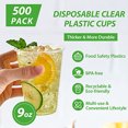 thumbnail image 4 of Vasos desechables de plástico transparente, 250 ml, 500 unidades, 9 oz Lilymicky, 4 of 7