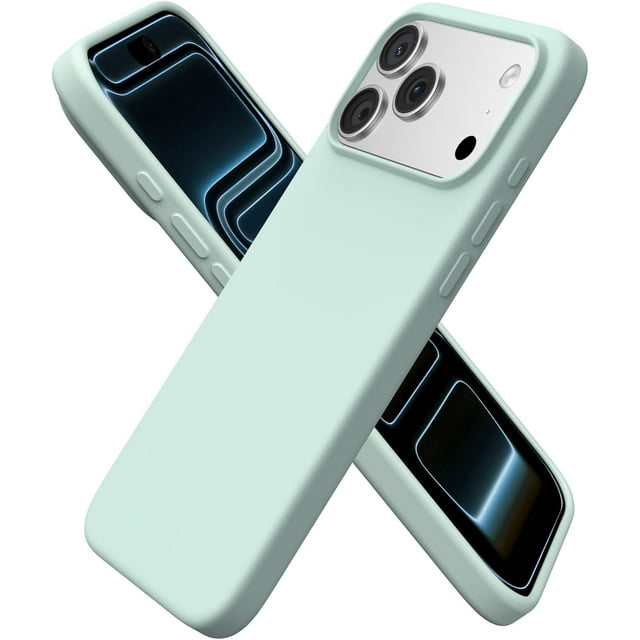 Compatible with iPhone 17 Pro Max Case,Slim Liquid Silicone 4 Layers Soft Gel Rubber Shockproof Protective Phone Case 6.9" with Anti-Scratch Microfiber Lining-Mint Green