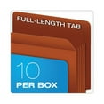 thumbnail image 5 of Heavy-Duty End Tab File Pockets 3.5" Expansion, Legal Size, Red Fiber, 10/Box, 5 of 7