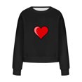 thumbnail image 4 of Mode Automne pour Femmes Chandail en Molleton Surdimensionné Imprimé Cœur Col Rond Chandail à Manches Longues Vêtements d'Hiver, 4 of 4