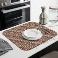 thumbnail image 3 of Red and Green Christmas Striped Pattern Dish Drying Mat for Kitchen 1 Pack, Ultra Absorbent Microfiber Dishes Drainer Mats,16x18in(41x46cm), 3 of 6