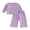 Purple, variant on RUINIXCW Toddler Girls 2 Piece Outfits Adorable Solid Color Long Sleeve Crew Neck Tops and Elastic Waist Pants Set