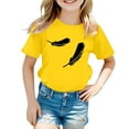 thumbnail image 4 of Hauts d'Été pour Filles Imprimés Mignons Col Rond T-Shirts Extensibles Respirants Confortables pour Activités Extérieures 3-13 Ans, 4 of 4