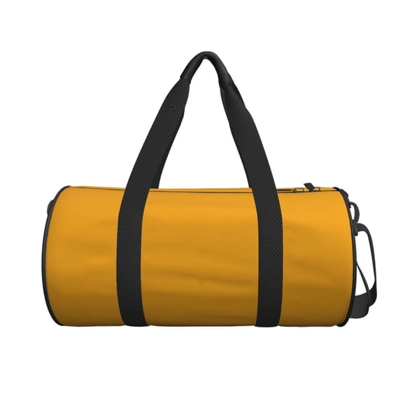 Xecao Goldenrod print Round Travel Duffel Bag is a foldable gym bag with an inner pocket, perfect for travel sports