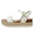 thumbnail image 2 of Soda Clip white Vegan Leather Casual Espadrilles Trim Flatform Wedge Sandals (7.5), 2 of 2