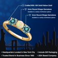 thumbnail image 2 of Gem Stone King 10K Yellow Gold White Ethiopian Opal and Blue Moissanite Engagement Ring for Women | 1.30 Cttw | Round Cabochon 5MM | Gemstone October Birthstone | Size 6, 2 of 6