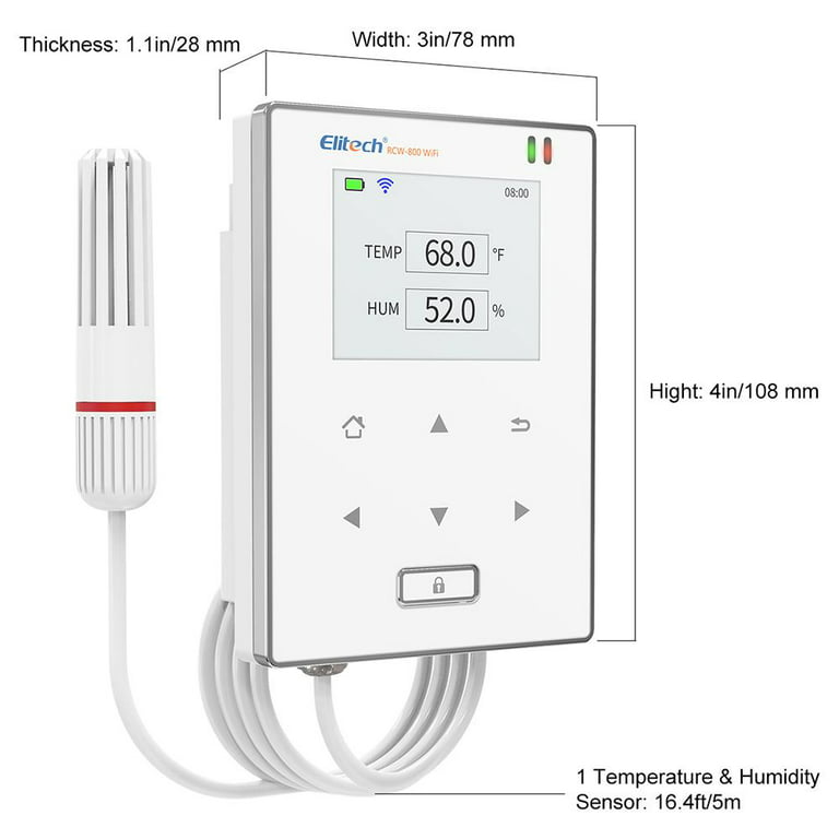 Elitech RCW-800WiFi Real-time Temperature and Humidity Data Logger