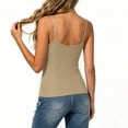 thumbnail image 5 of Womens Lace Eyelet Camisole Built-In Bra Spaghetti Strap Tank Tops with Pads for Casual Layering Daily Wear Khaki Womens Tank Tops Loose XL, 5 of 7